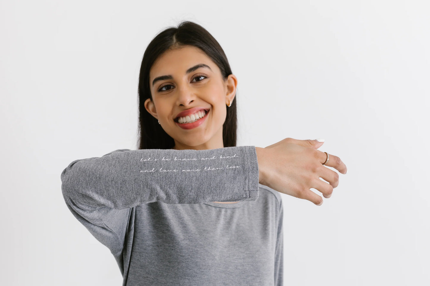 The Roster - Brave & Kind - Long Sleeve Grey Shirt