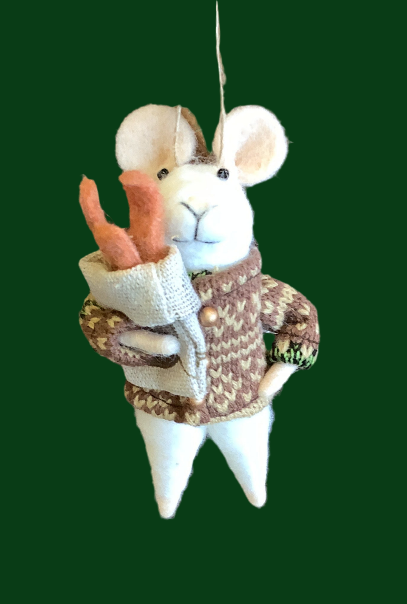 Indaba- Baguette Benoit Mouse Holiday Ornament
