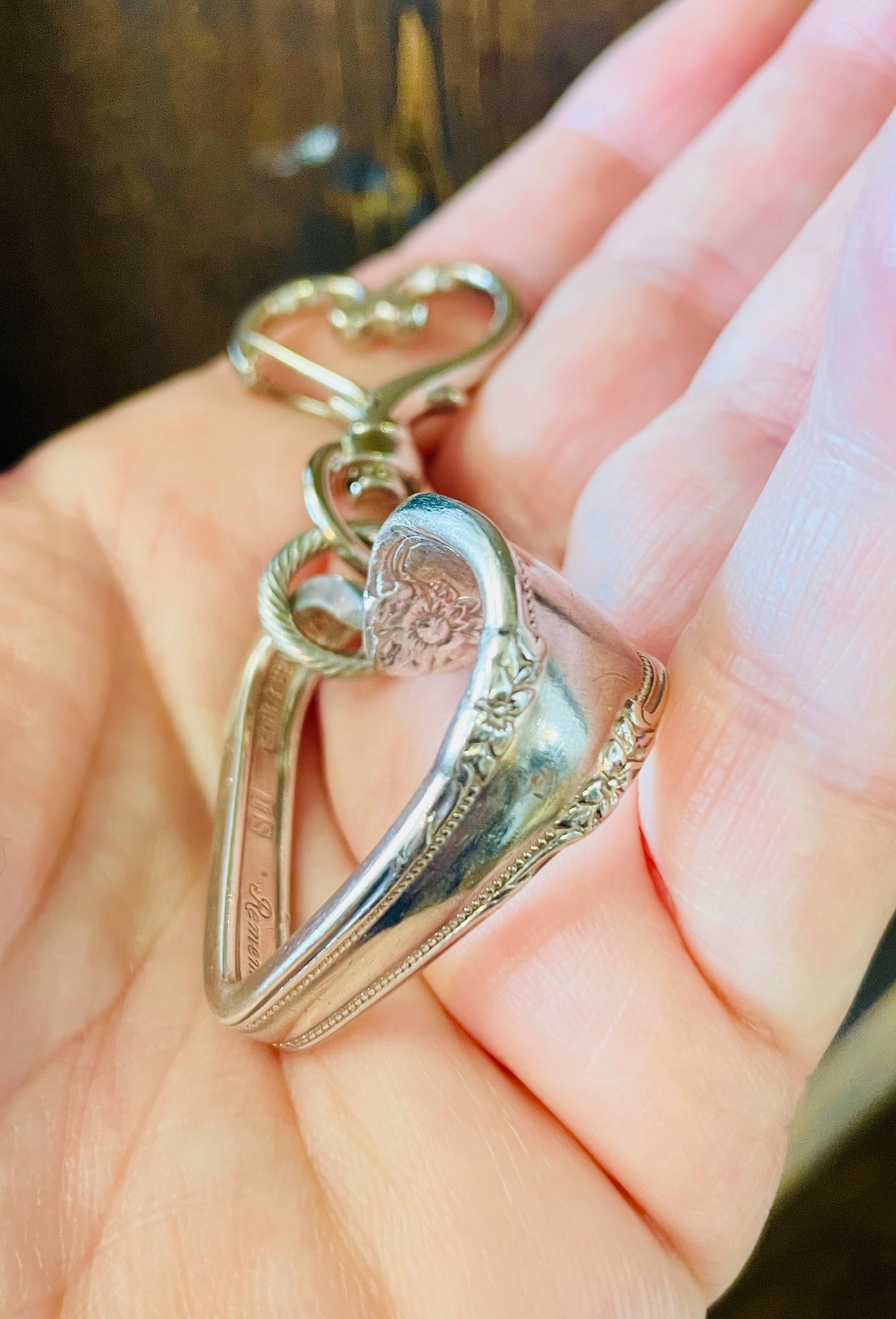 Teaspoon Memories heart keychain