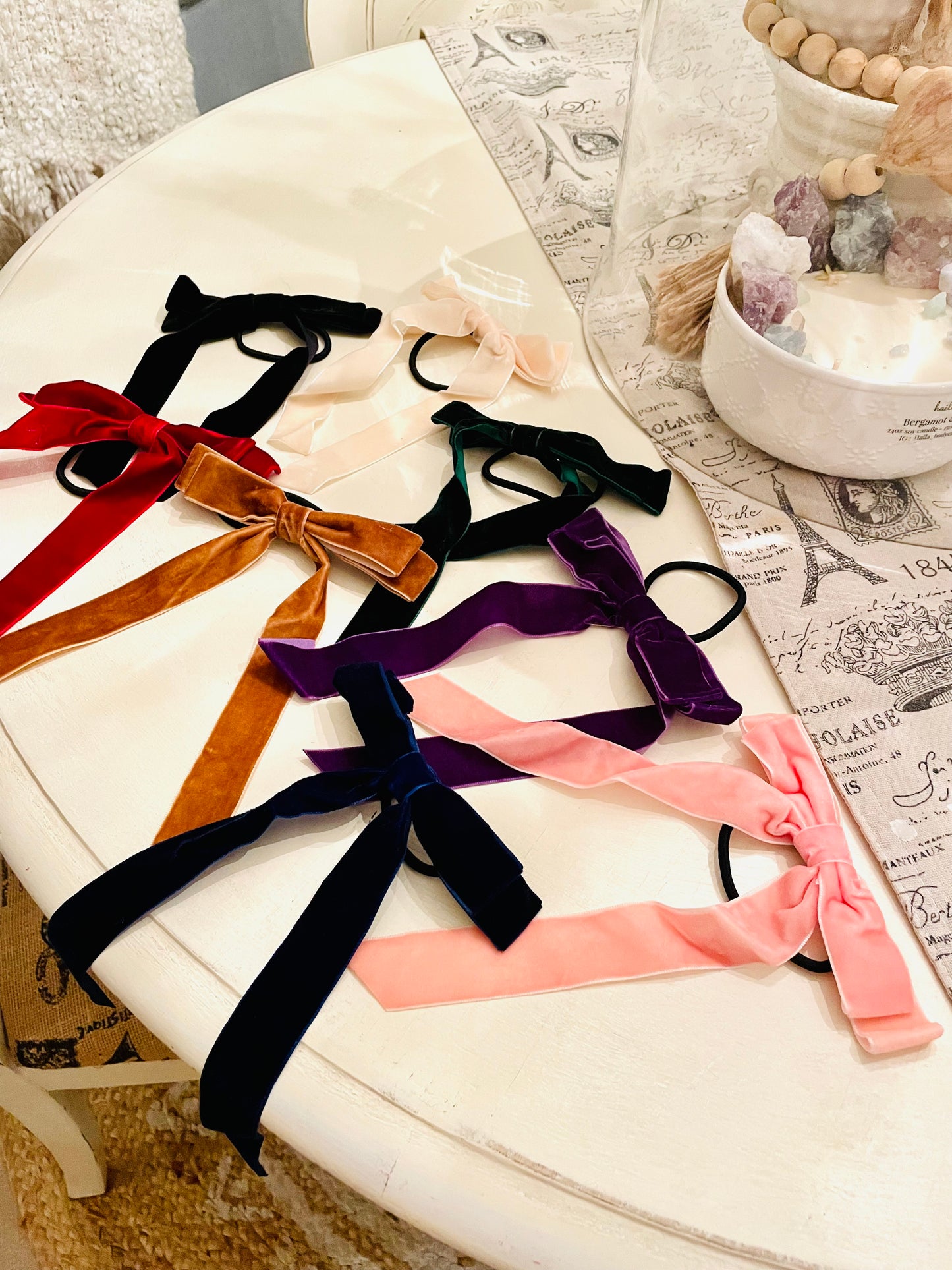 Town & Country - Velvet Hair Bow w/ Elastic