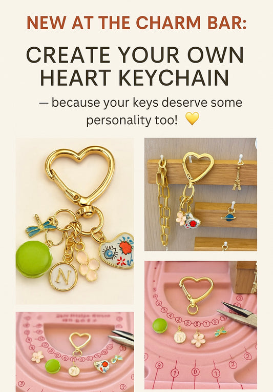 Charm Bar Keychain-Heart