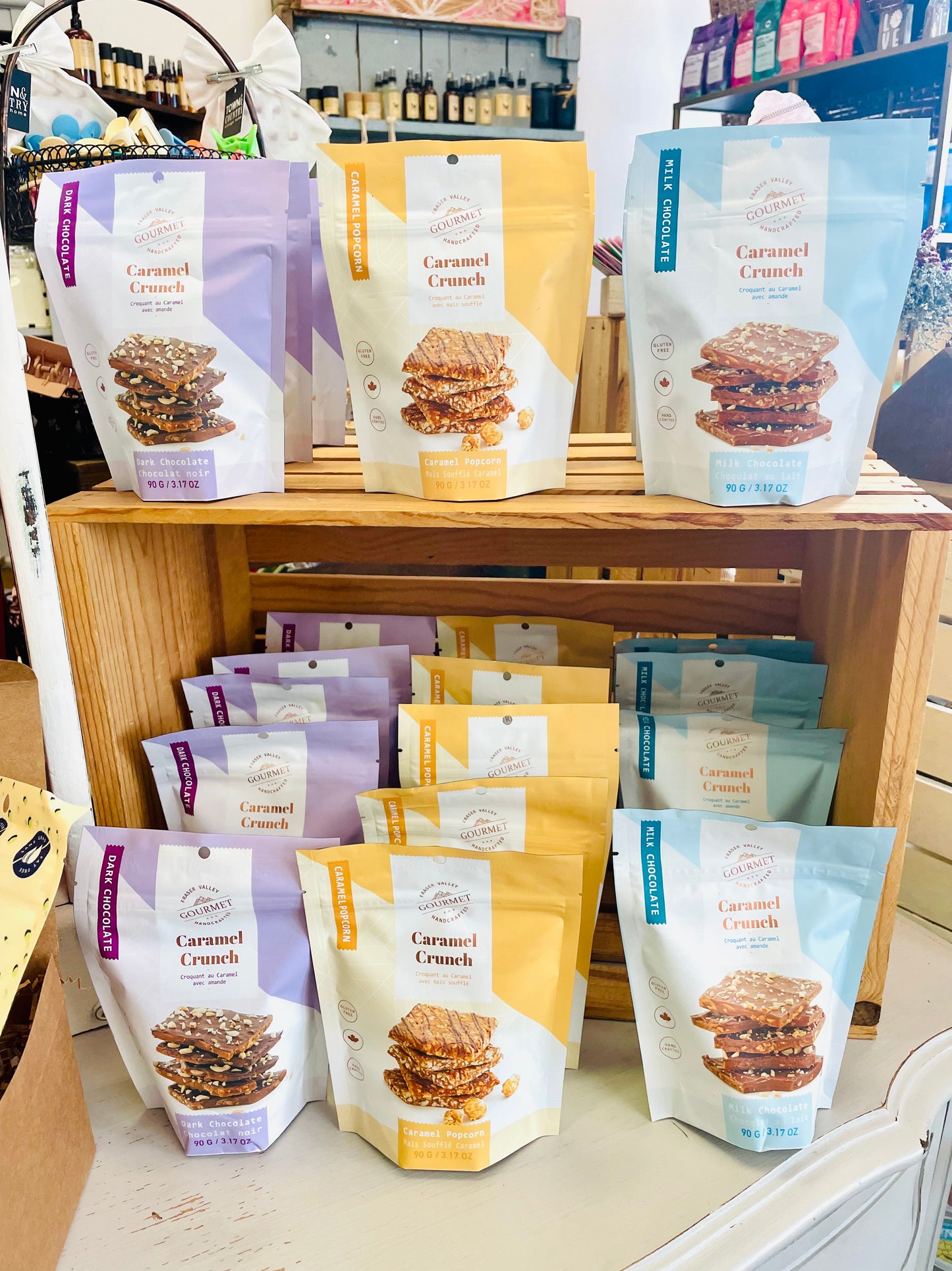 Fraser valley gourmet handcrafted caramel crunch.