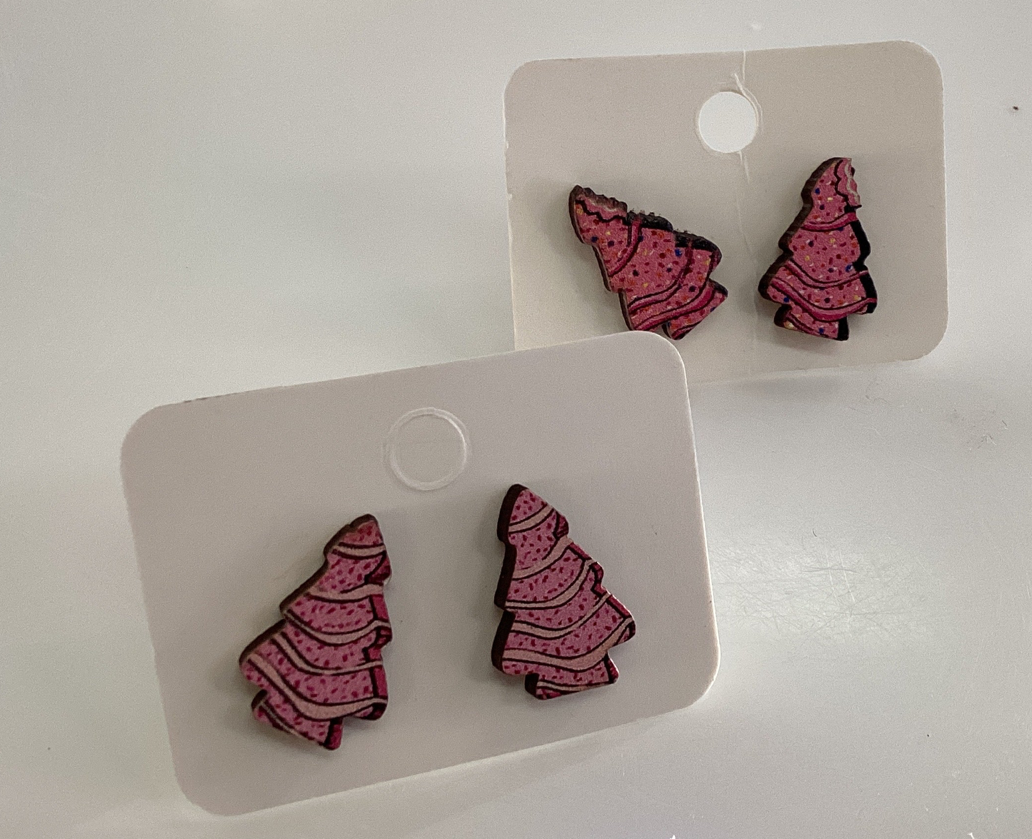 Town & Country - Pink Christmas Tree Earrings