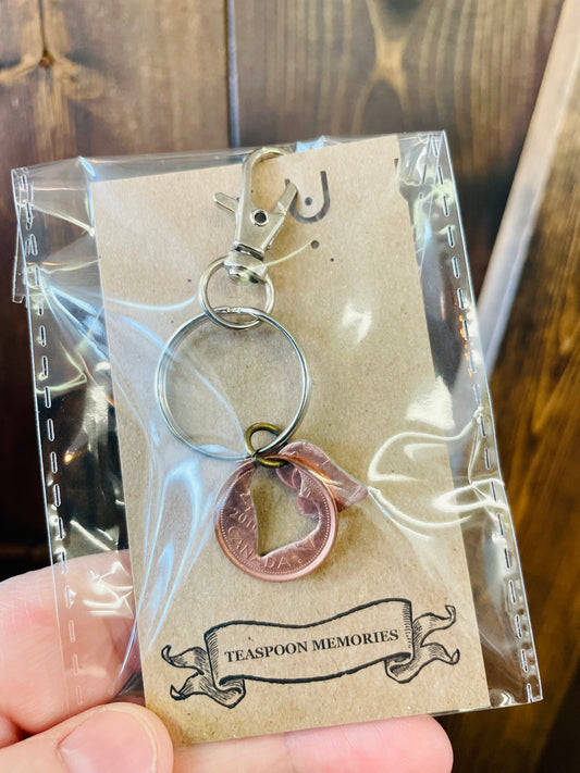 Teaspoon Memories - Penny Heart Keychain