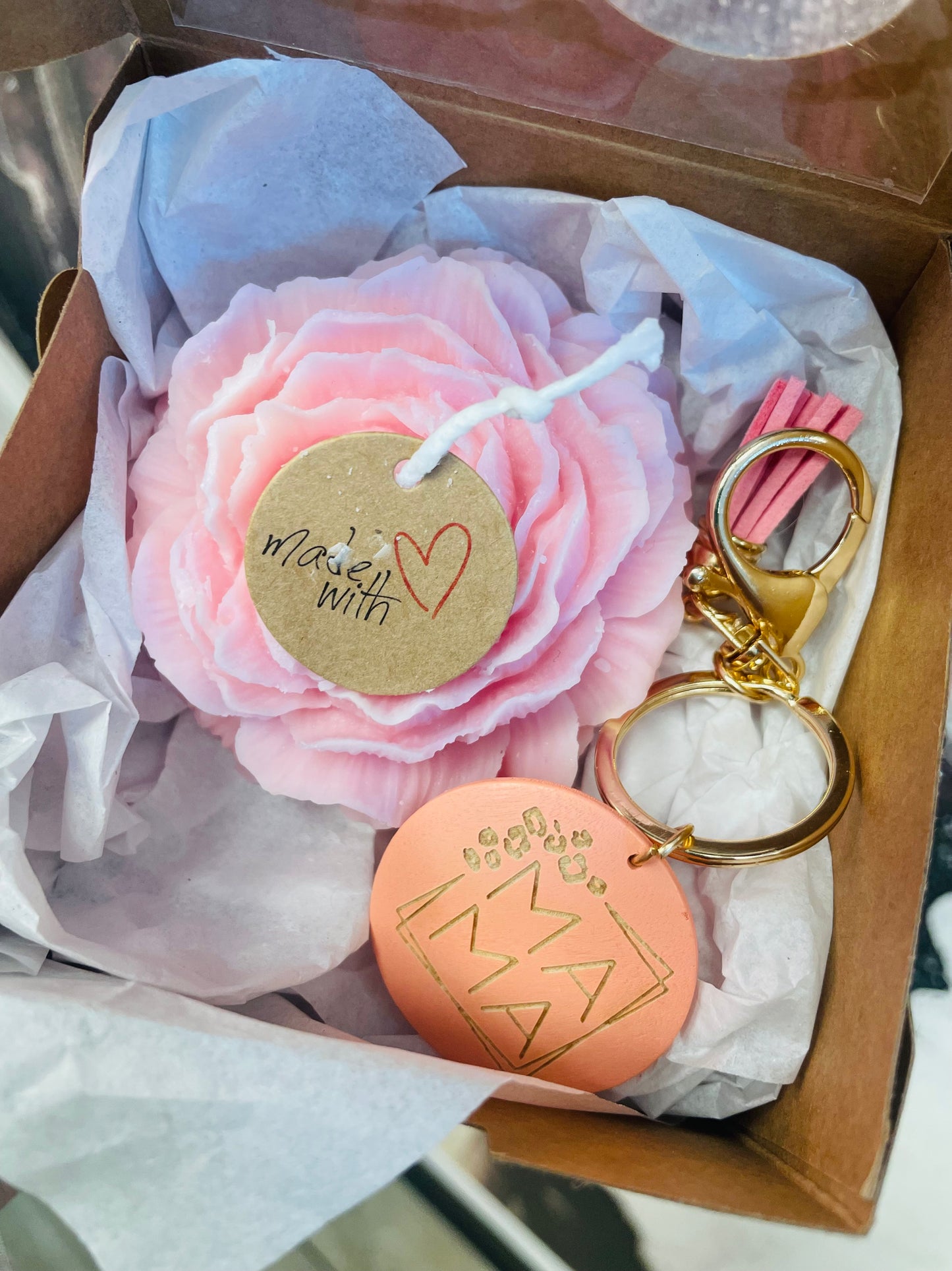 Mother’s Day Peony Candle + Mama Keychain