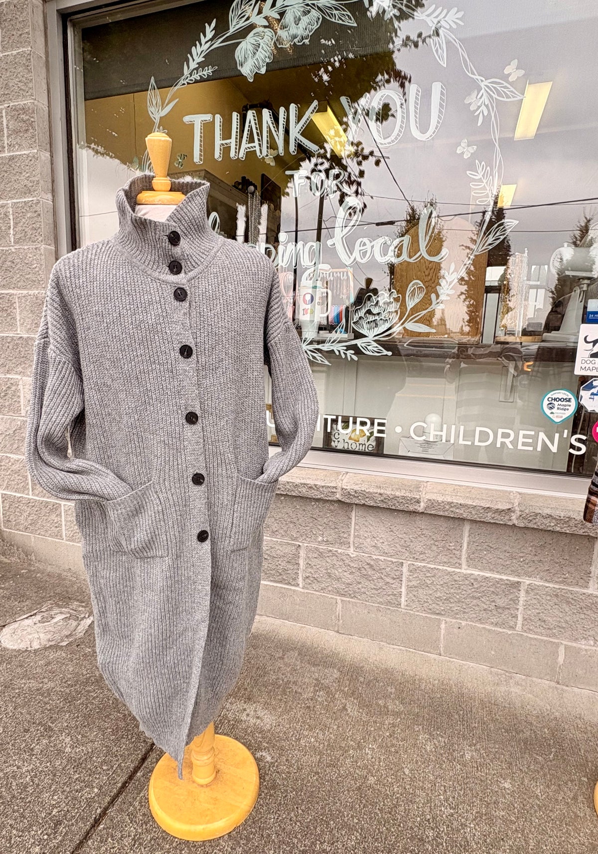 Grey long cardigan