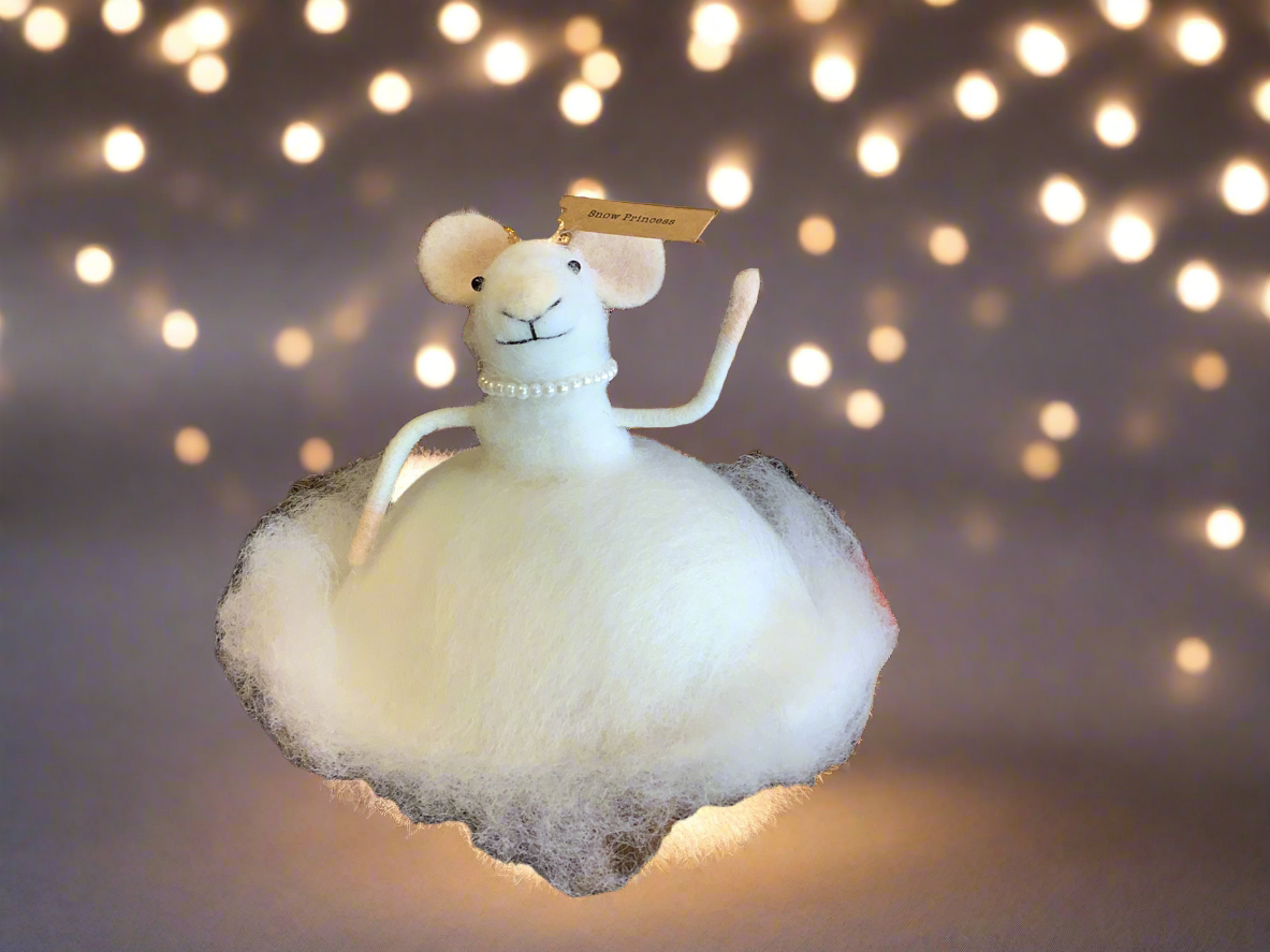 Indaba - Snow Princess Mouse Holiday Ornament