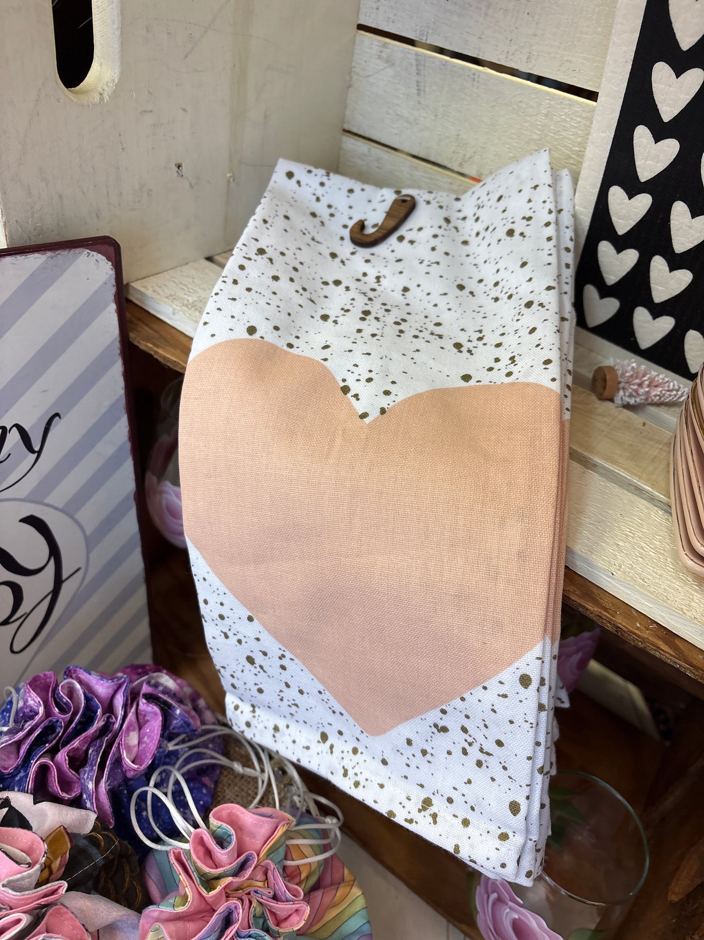 Danica heart tea towel