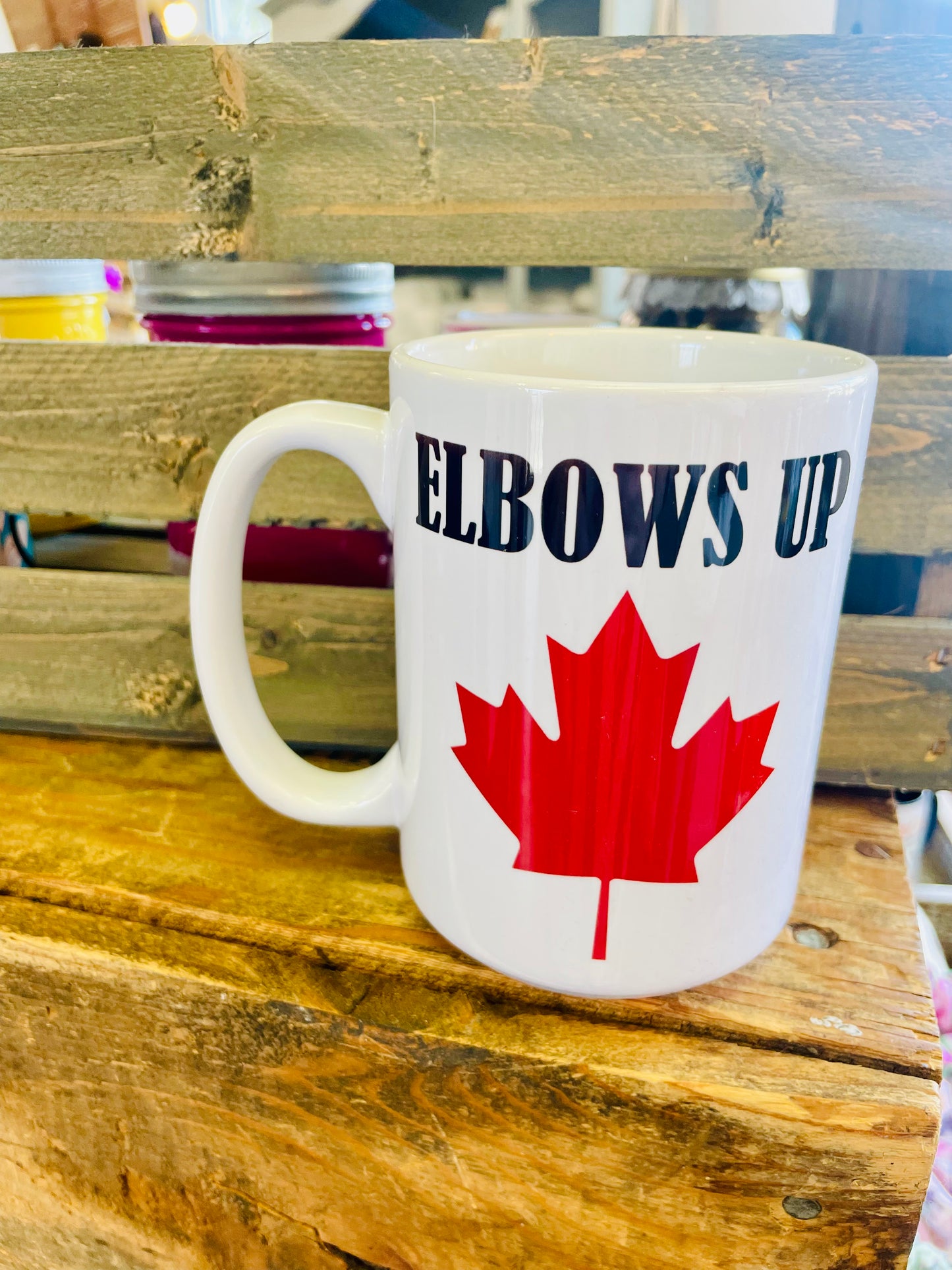 Elbows up mug