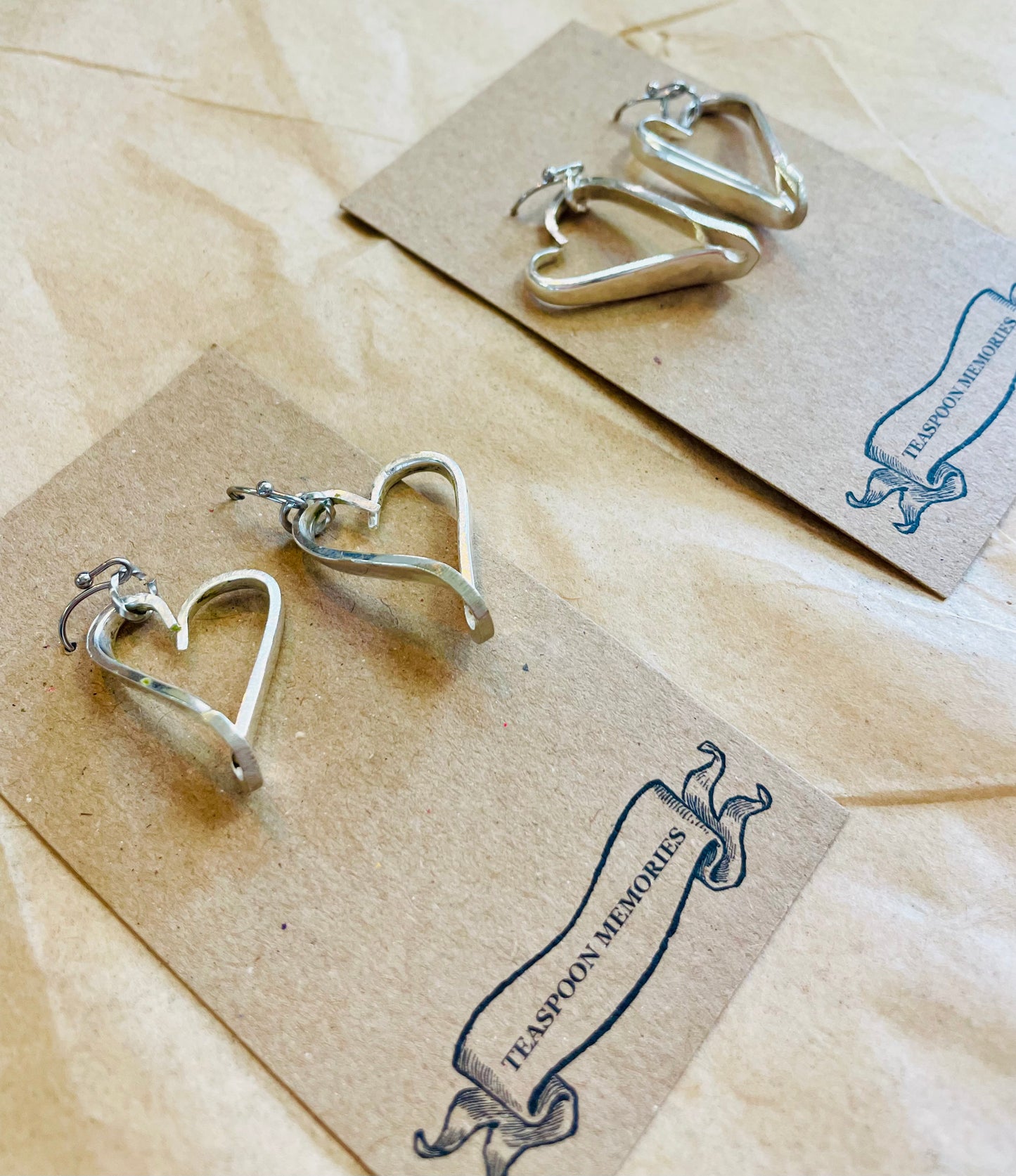 Teaspoon heart earrings