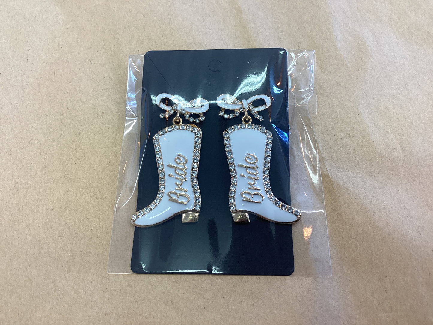 Lace & Meadow- Bride Cowboy Boot Earrings