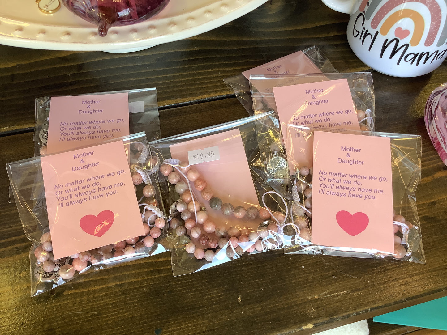 Town & Country - Mother & Daughter Pink Beaded Bracelet