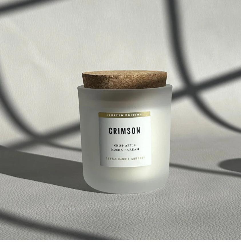 Canvas candle co~ Crimson
