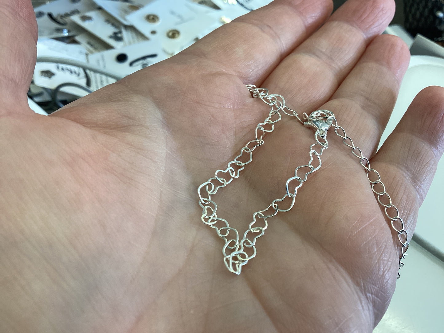 Kids thin heart bracelets for charm bar