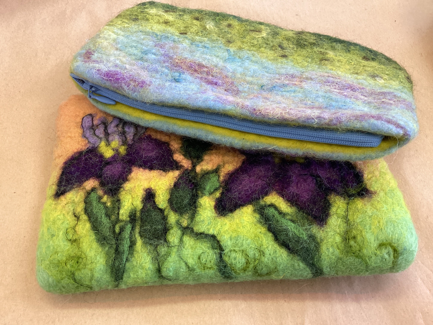 Green Zebra Curious- Felt Wallets