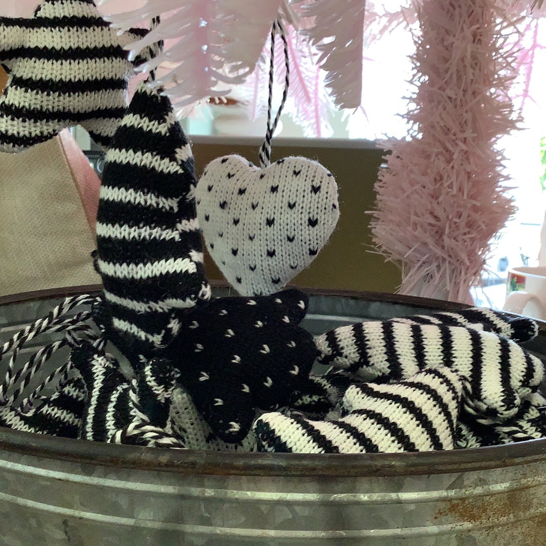 Town & Country - B&W Fabric Ornaments