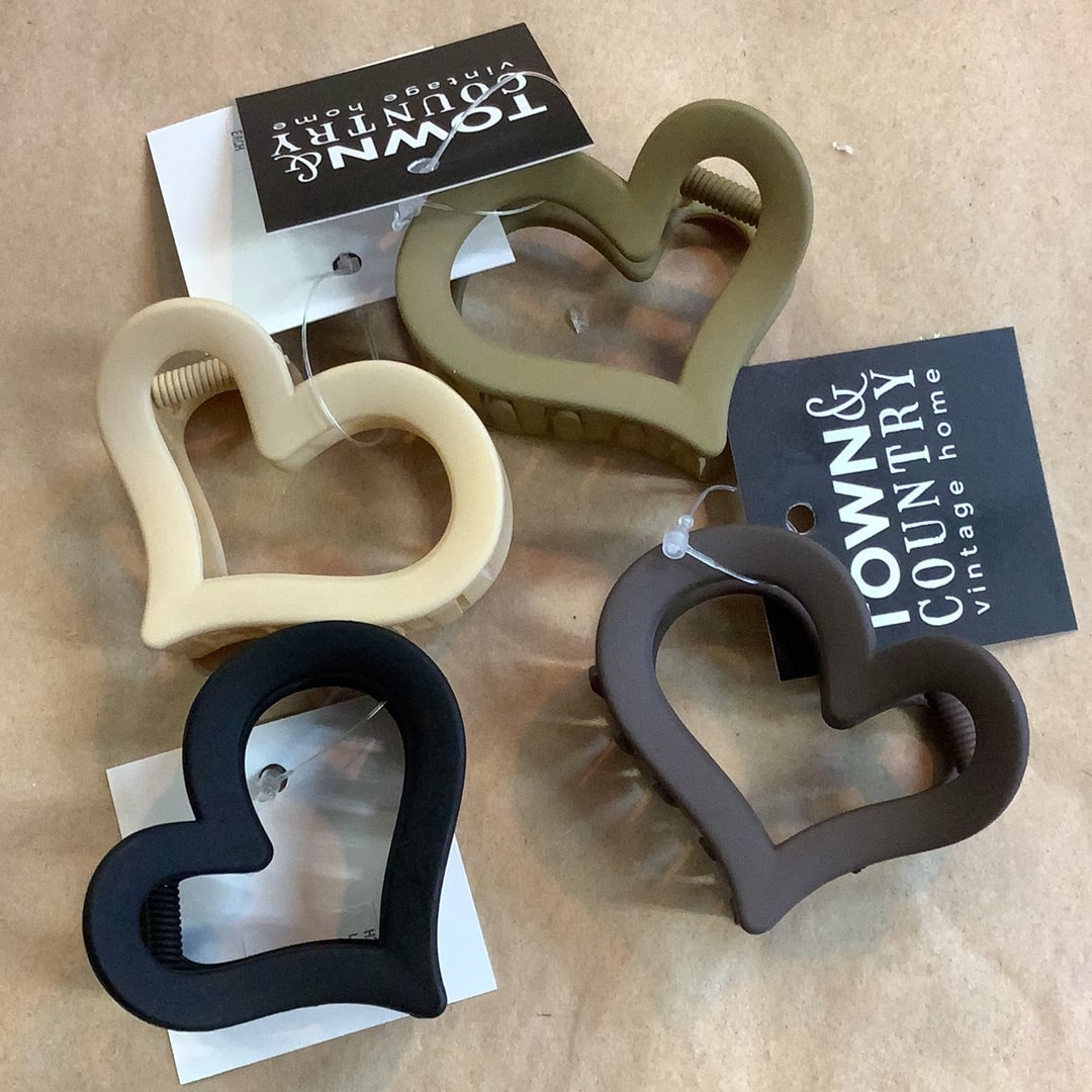 Town & Country - Heart Hair Claw Clips