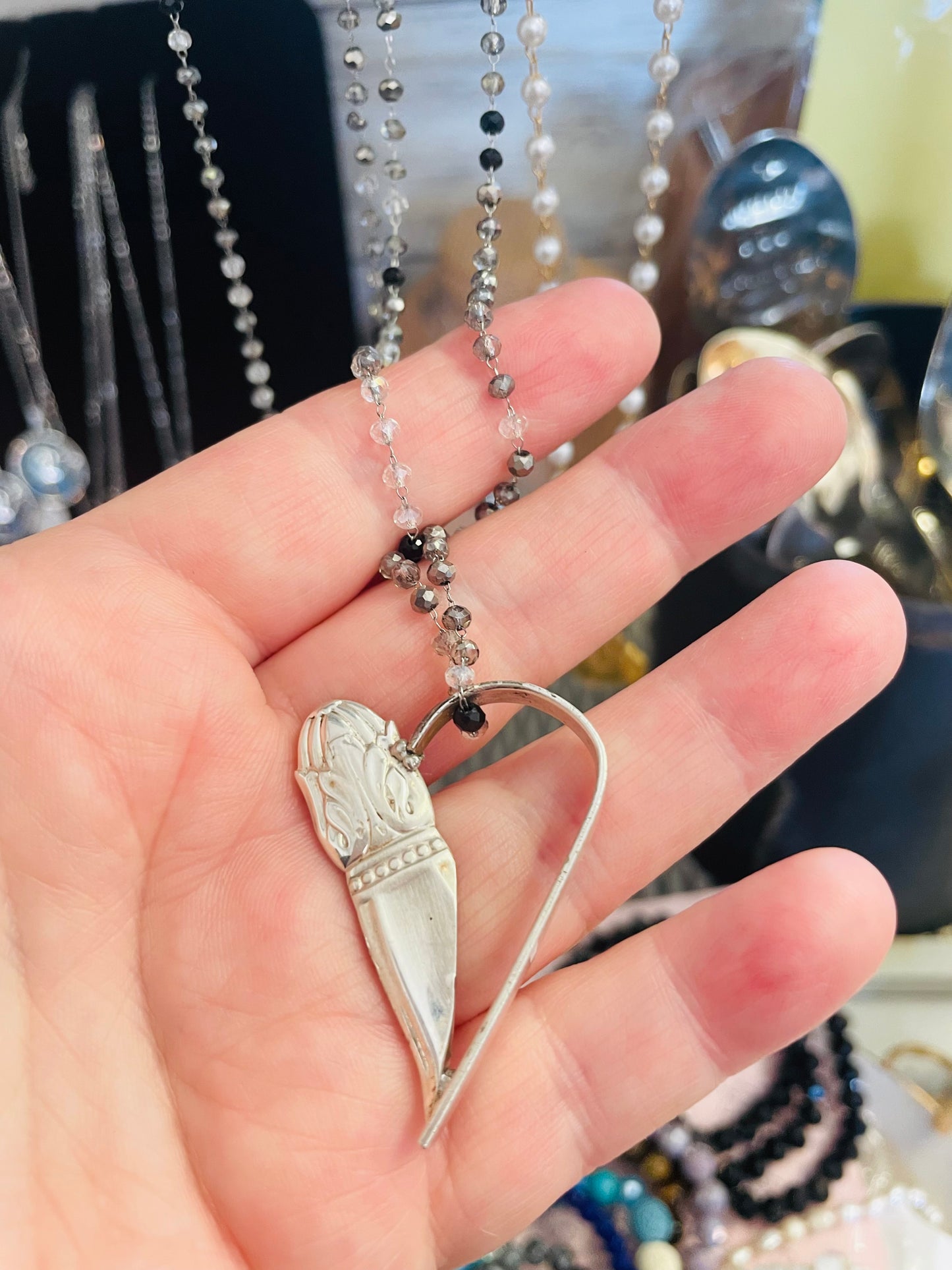 Teaspoon Memories - Heart with Bead Necklace