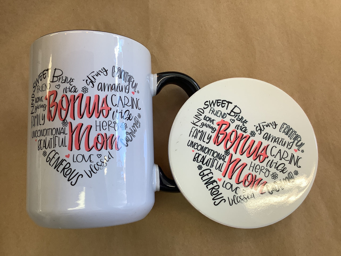 One Crafty Keeper- Mothers Day Mugs with Matching Coaster