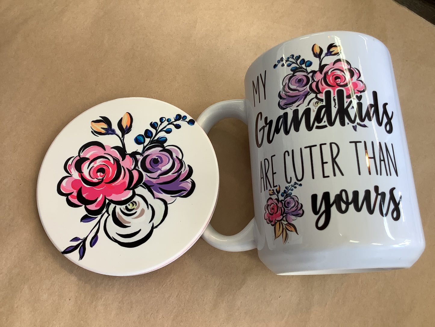 One Crafty Keeper- Mothers Day Mugs with Matching Coaster