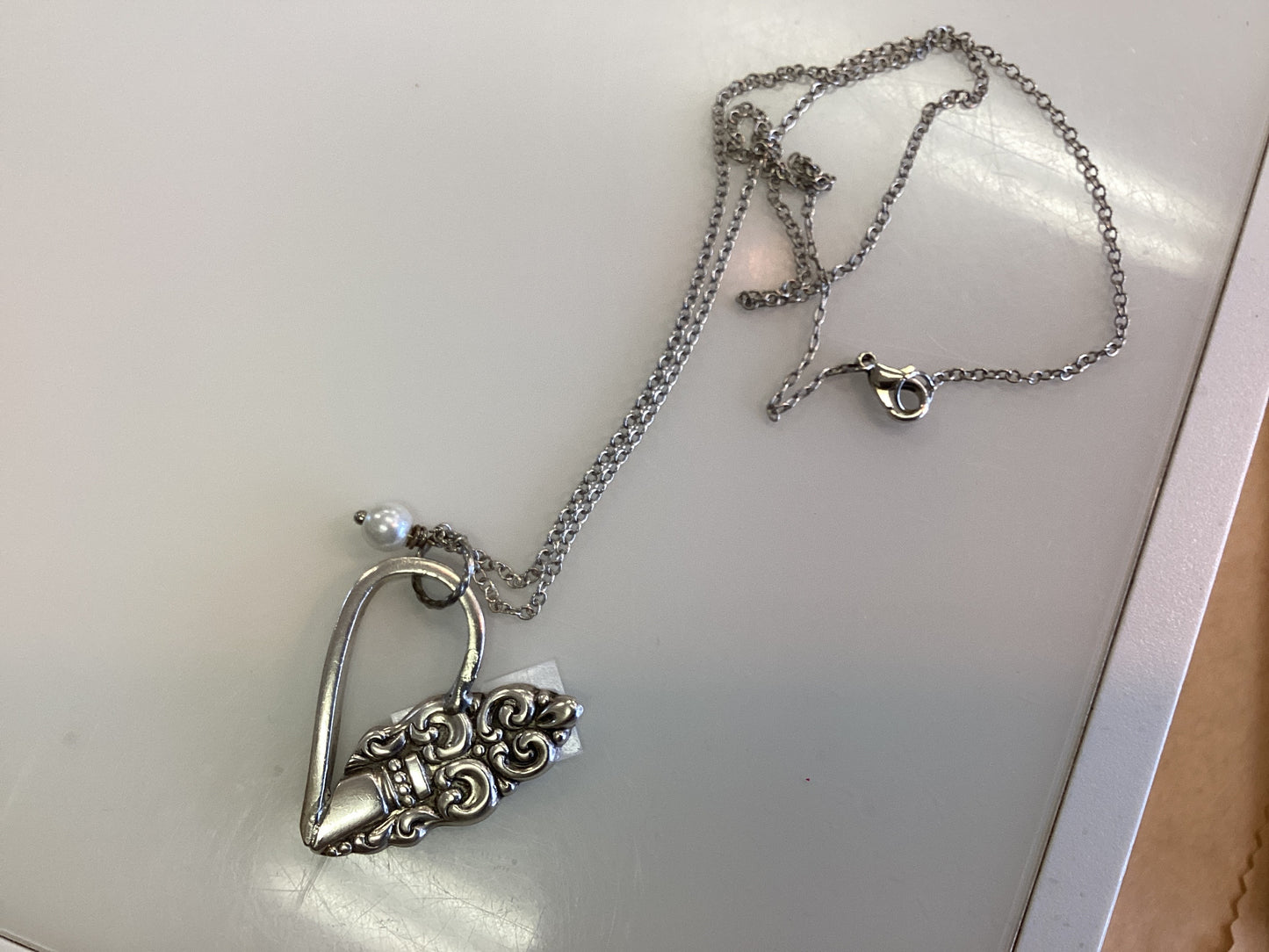 Teaspoon Memories - Heart with Pearl Necklace