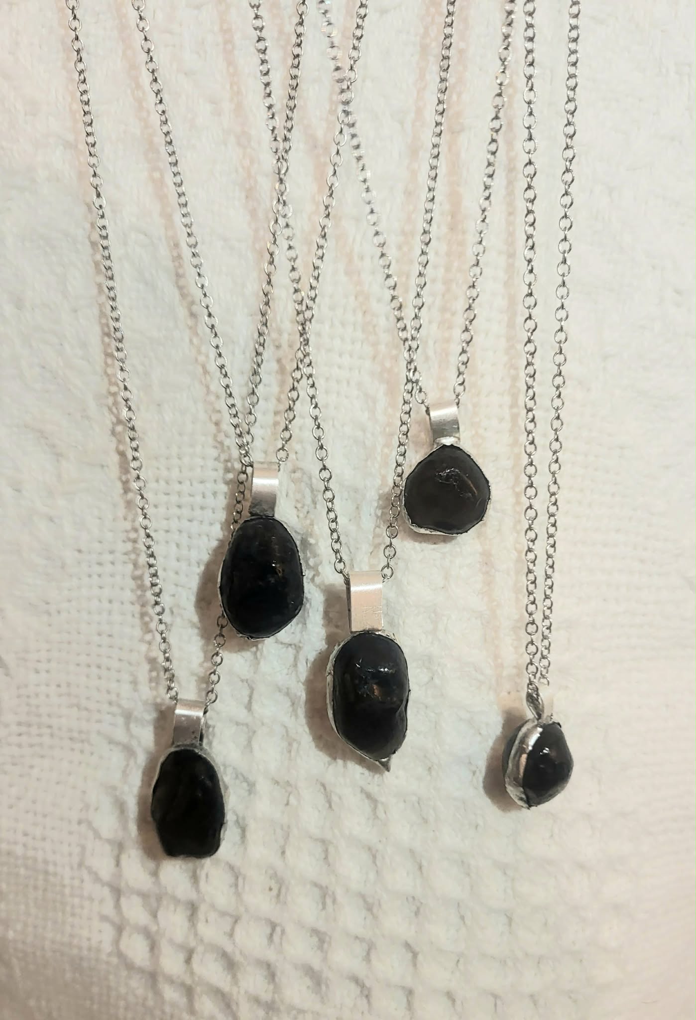 Teaspoon memories ~ Apache tear necklace