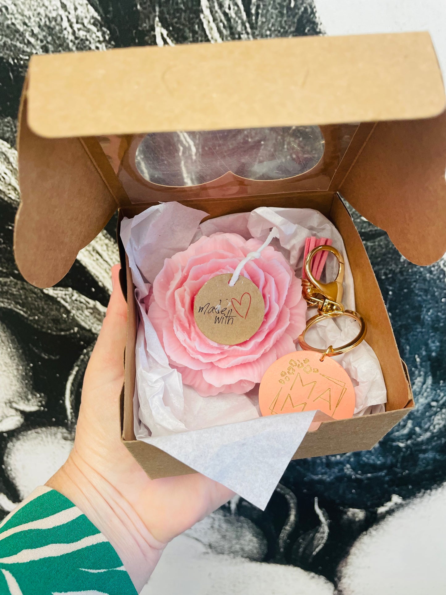 Mother’s Day Peony Candle + Mama Keychain