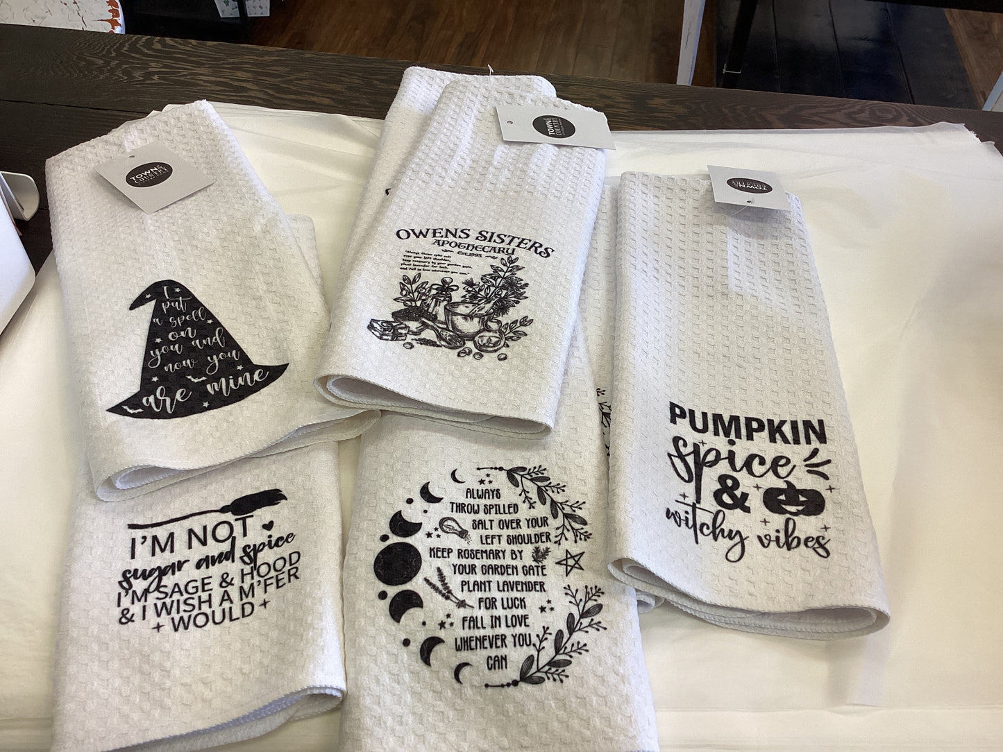 Halloween tea towels