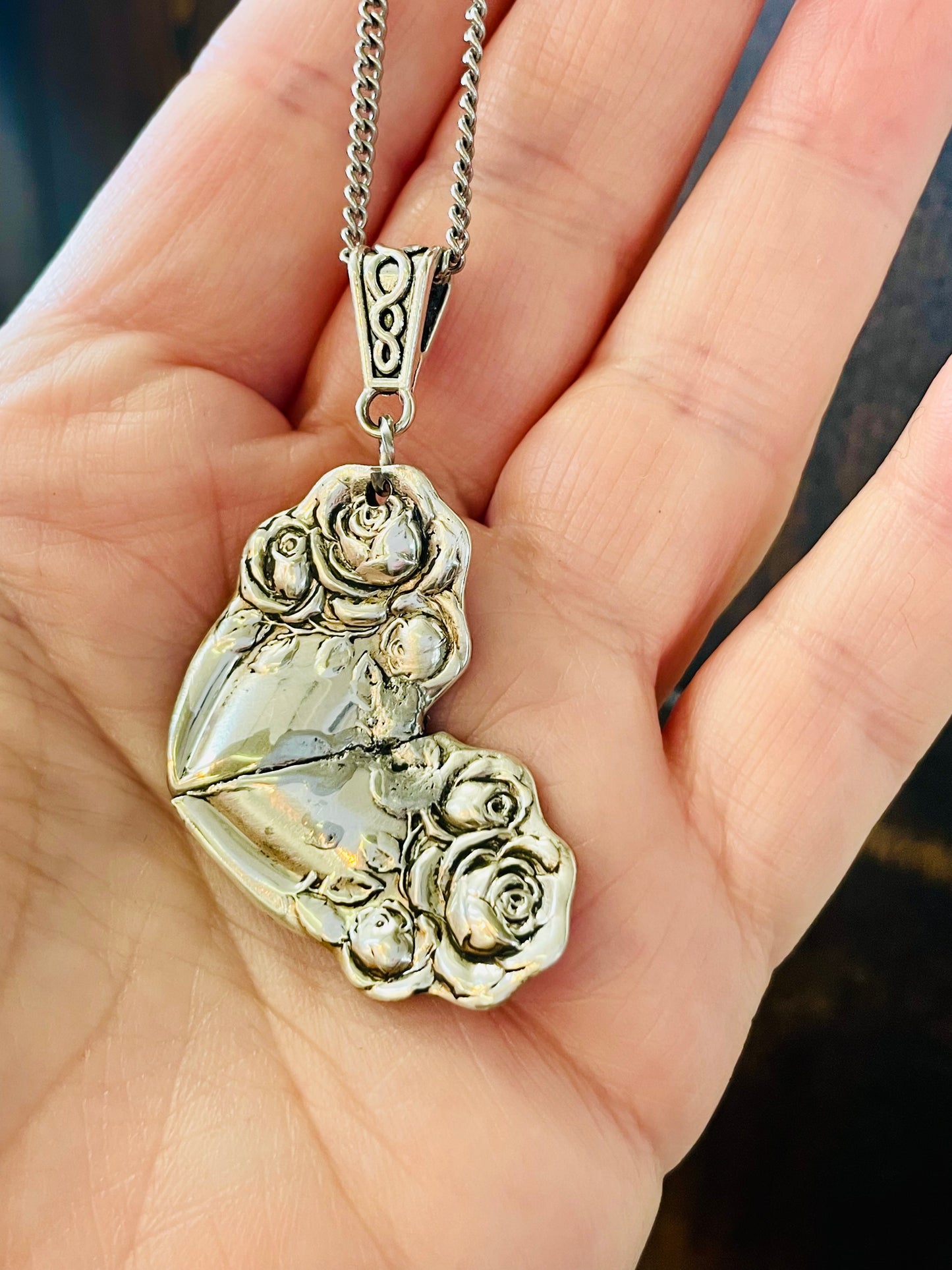 Teaspoon memories circa 1909 & 1957 heart necklaces
