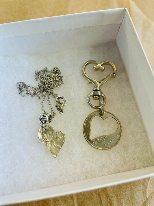 Teaspoon memories~ heart necklace & keychain