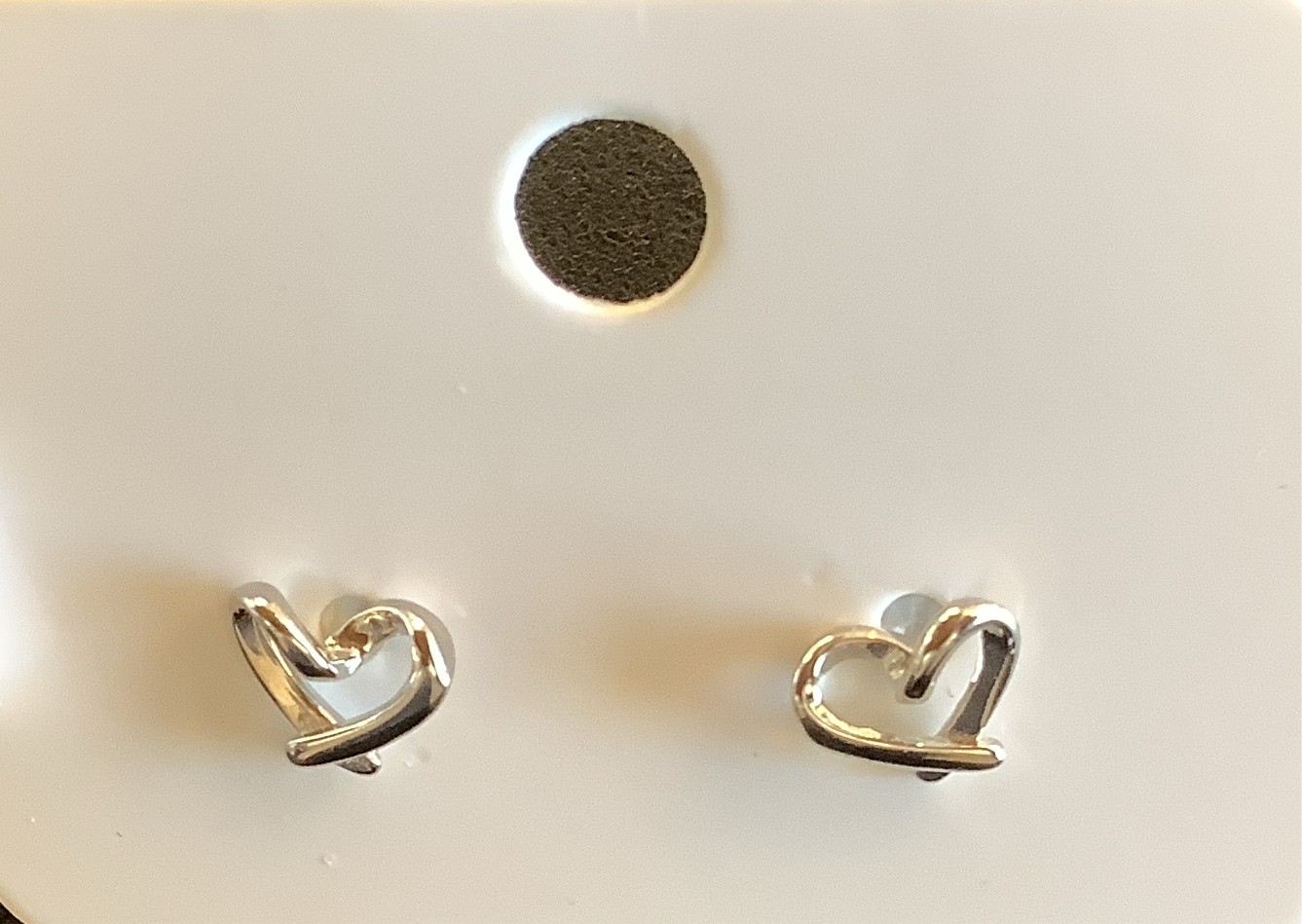 Lace & Meadow-Knitted Heart Silver Earrings