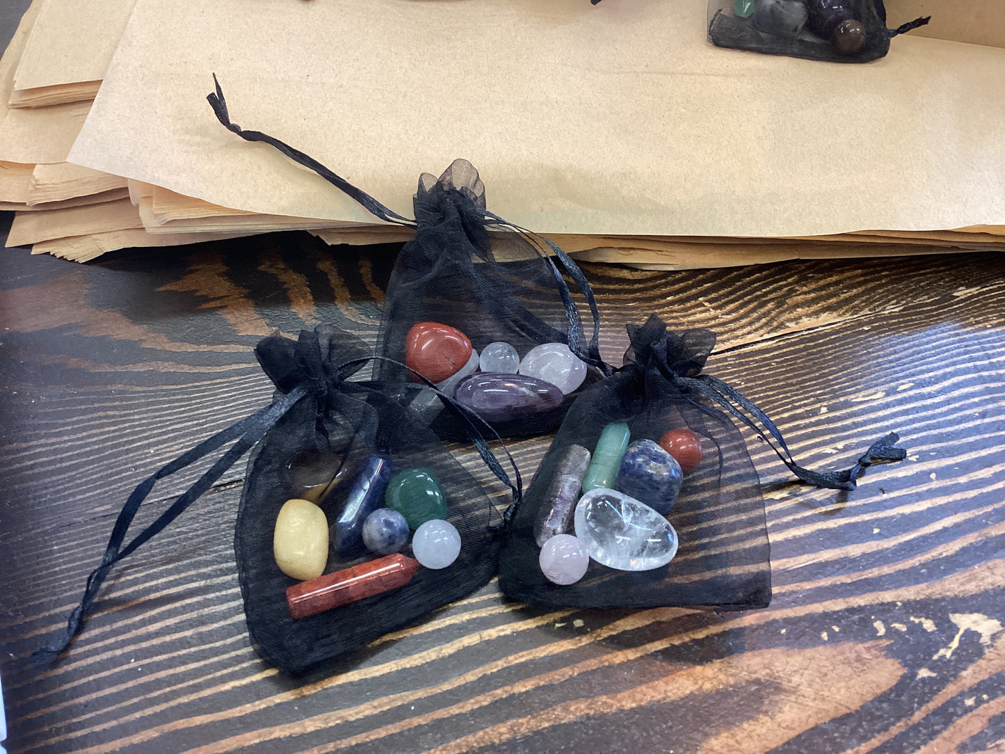 Pre made bags of tumbled stones