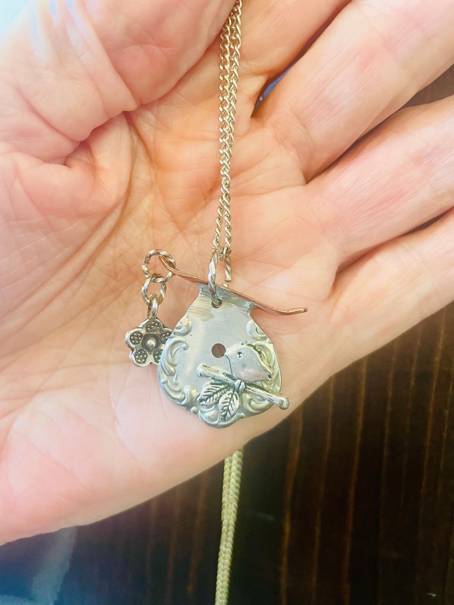 Teaspoon Memories - Bird House Necklace