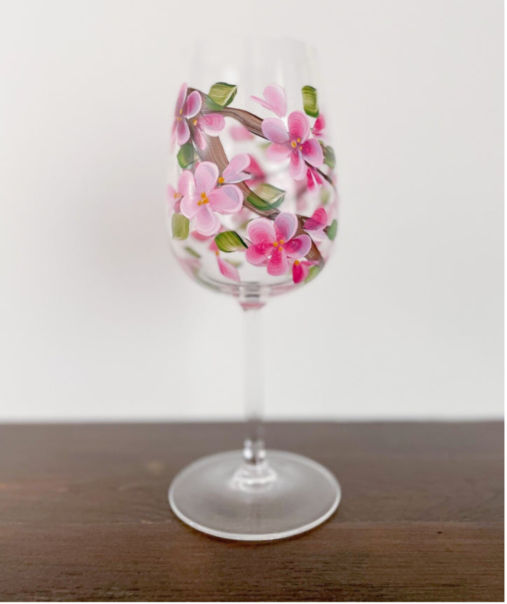 CC Crafts - Stemmed Cherry Blossom Wineglass
