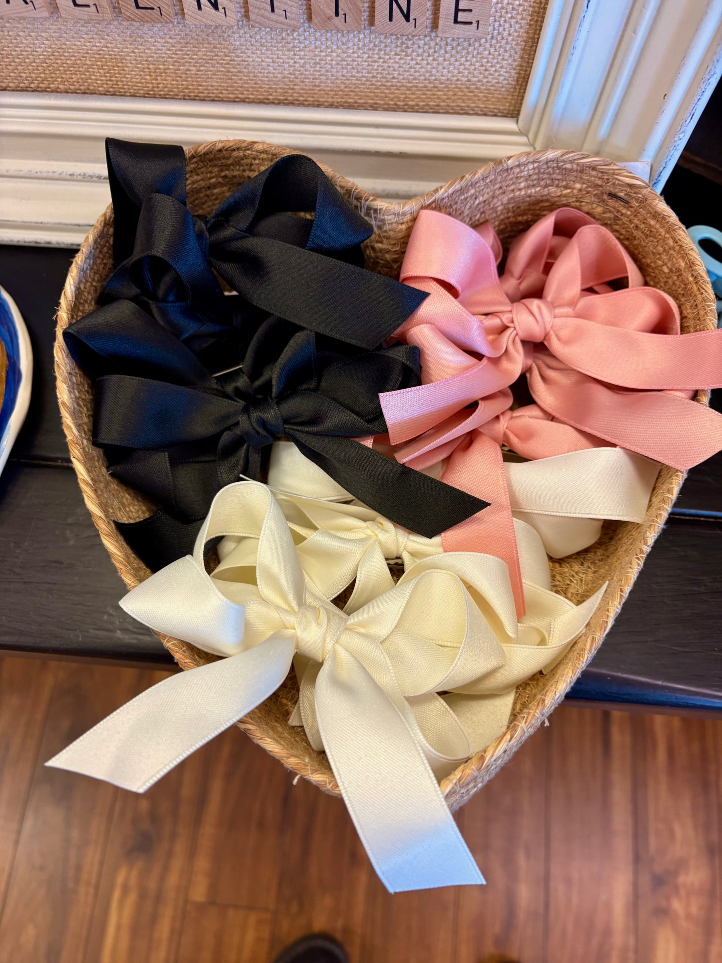 Fabric bow hair clips