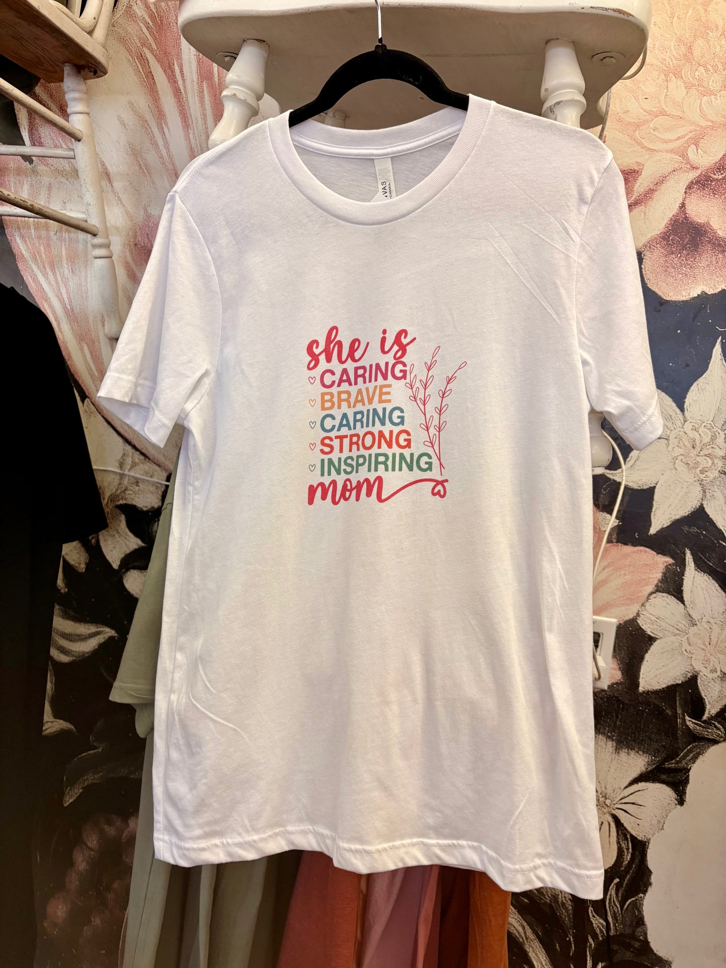 She is Caring, Brave mom Tshirt