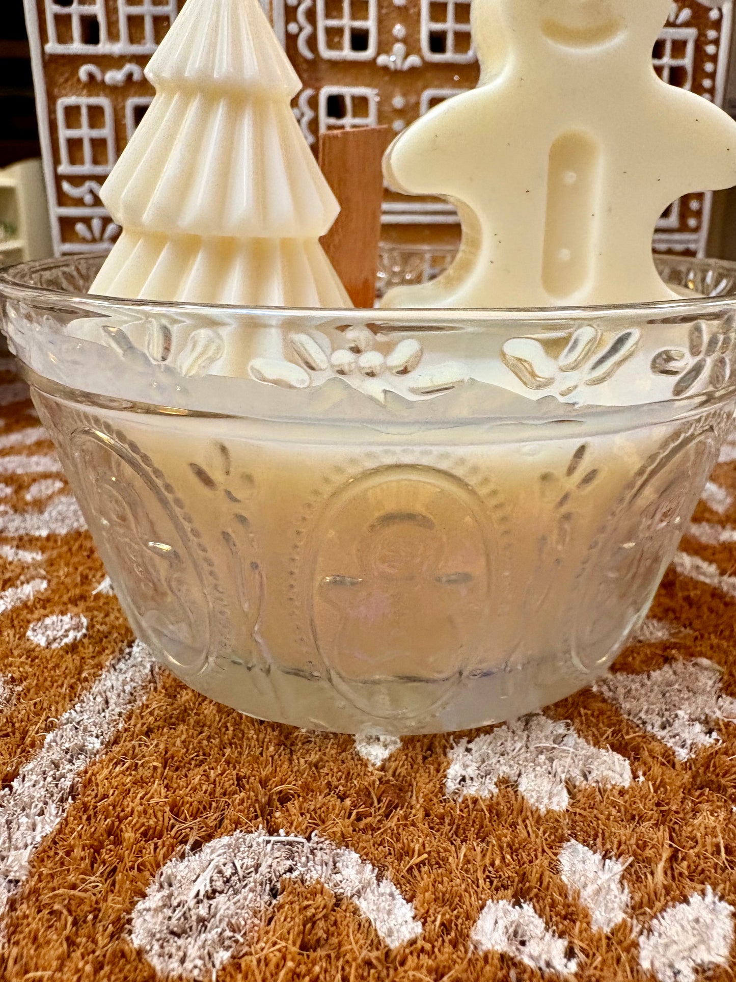 Gingerbread & Christmas tree glass jar candles.