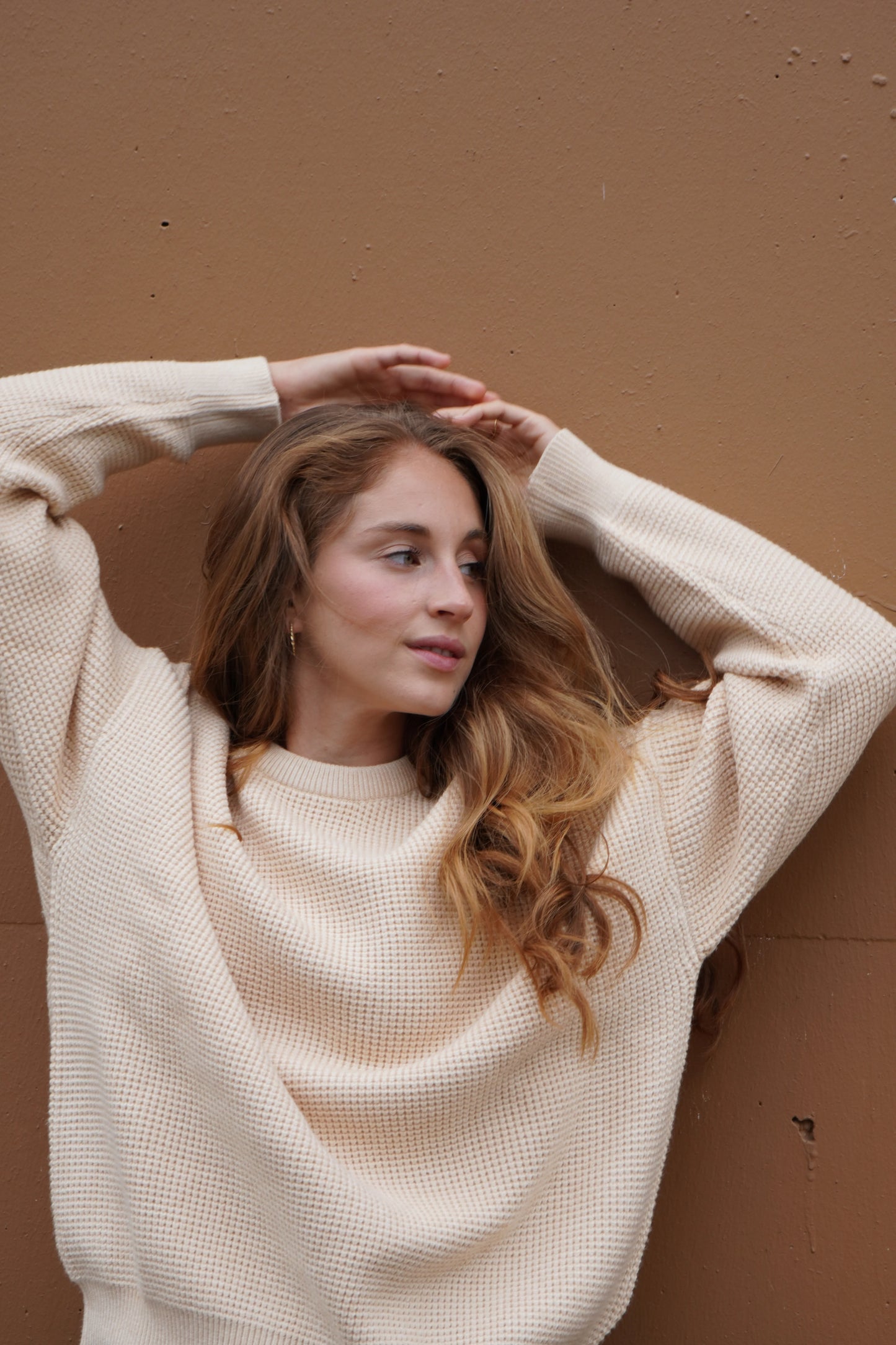 The Roster-Capri Waffle Sweater | Sand