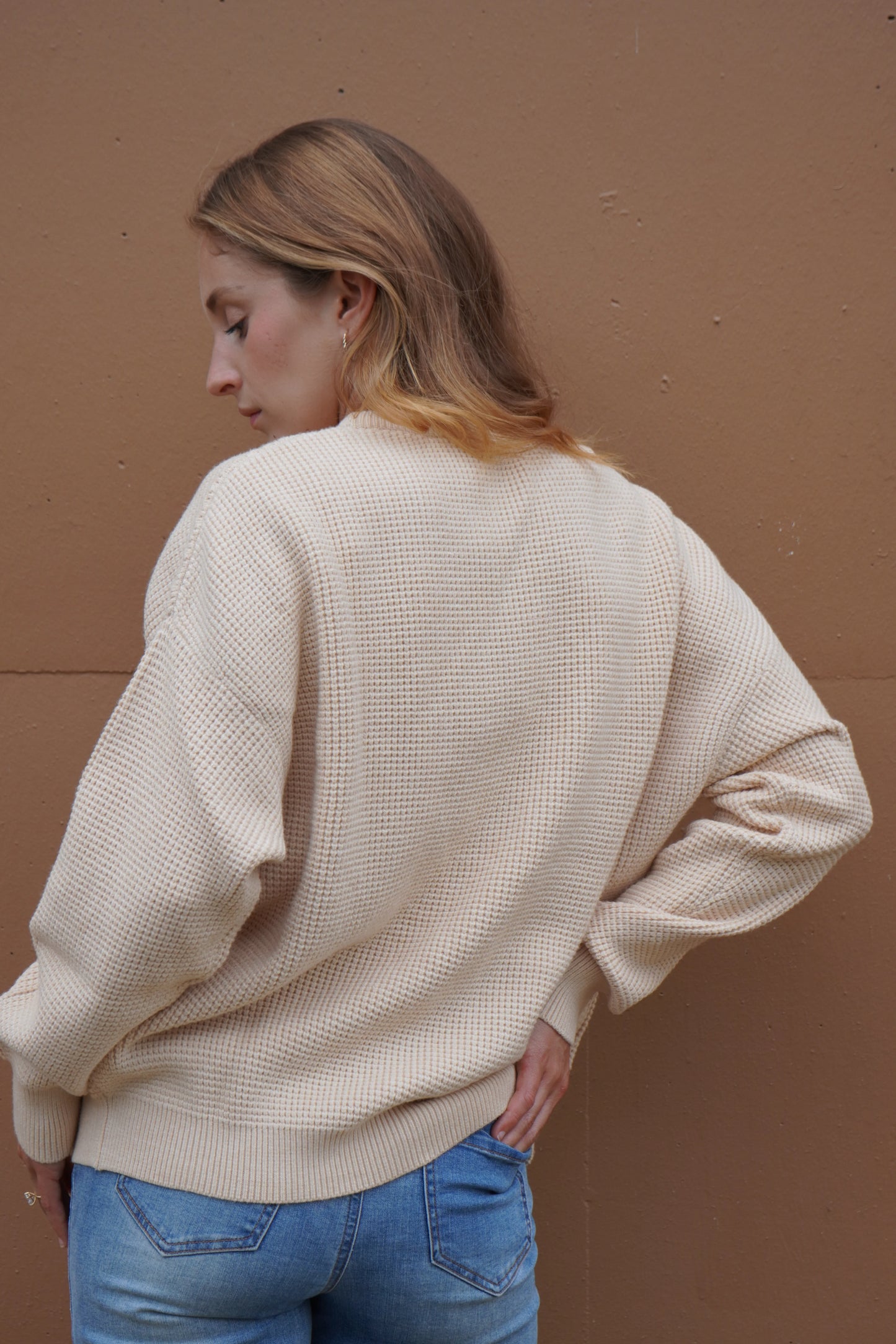 The Roster-Capri Waffle Sweater | Sand