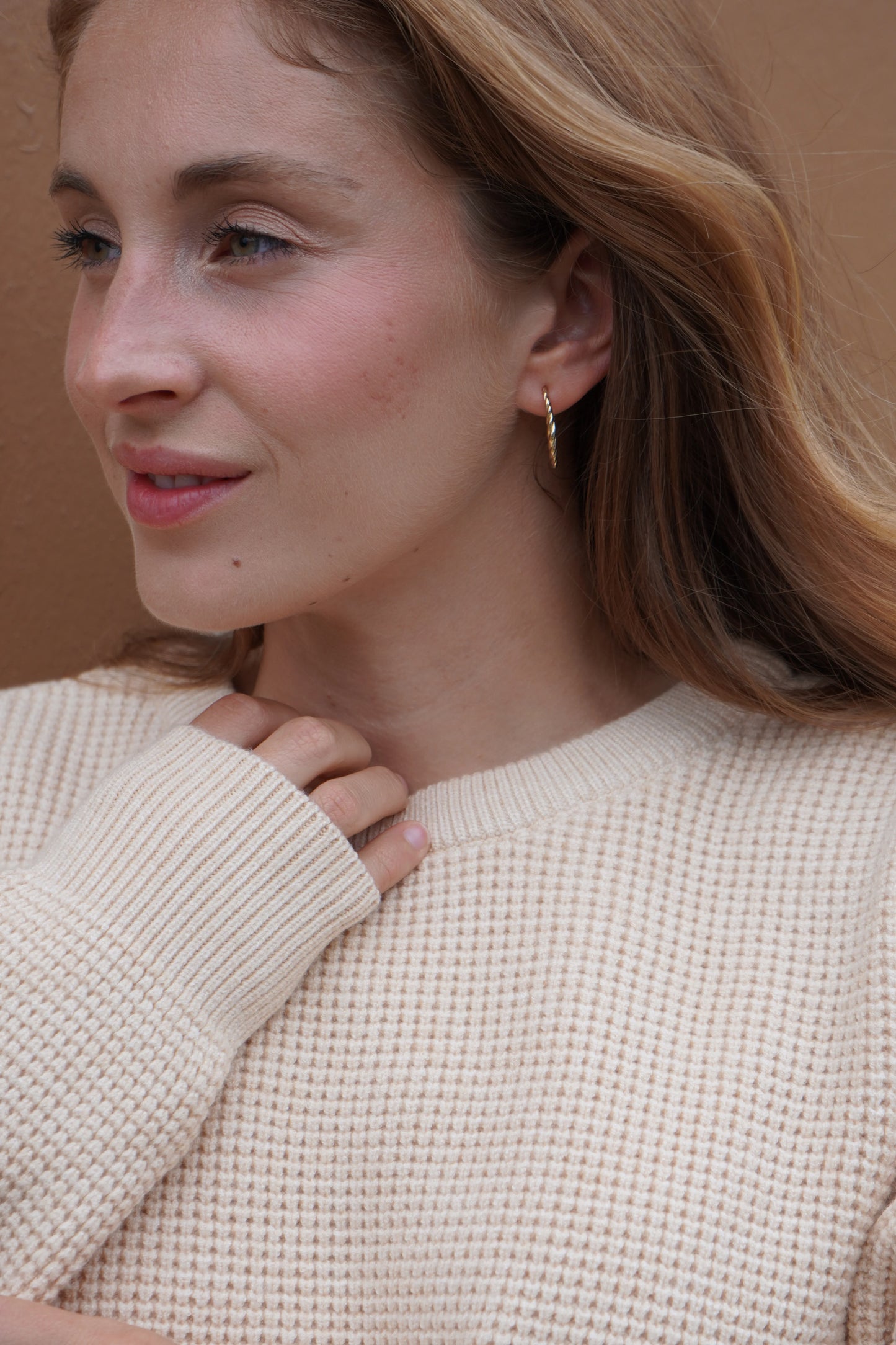 The Roster-Capri Waffle Sweater | Sand