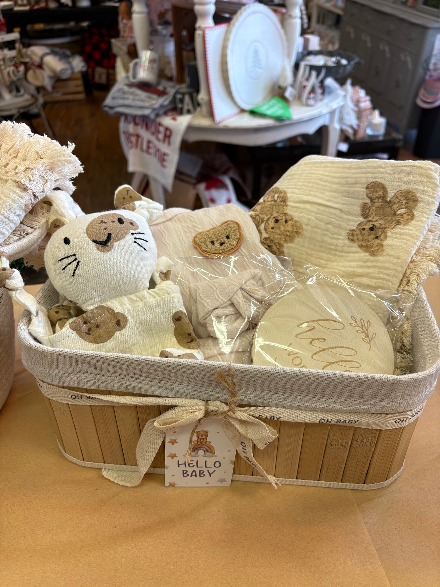 Custom bear baby baskets