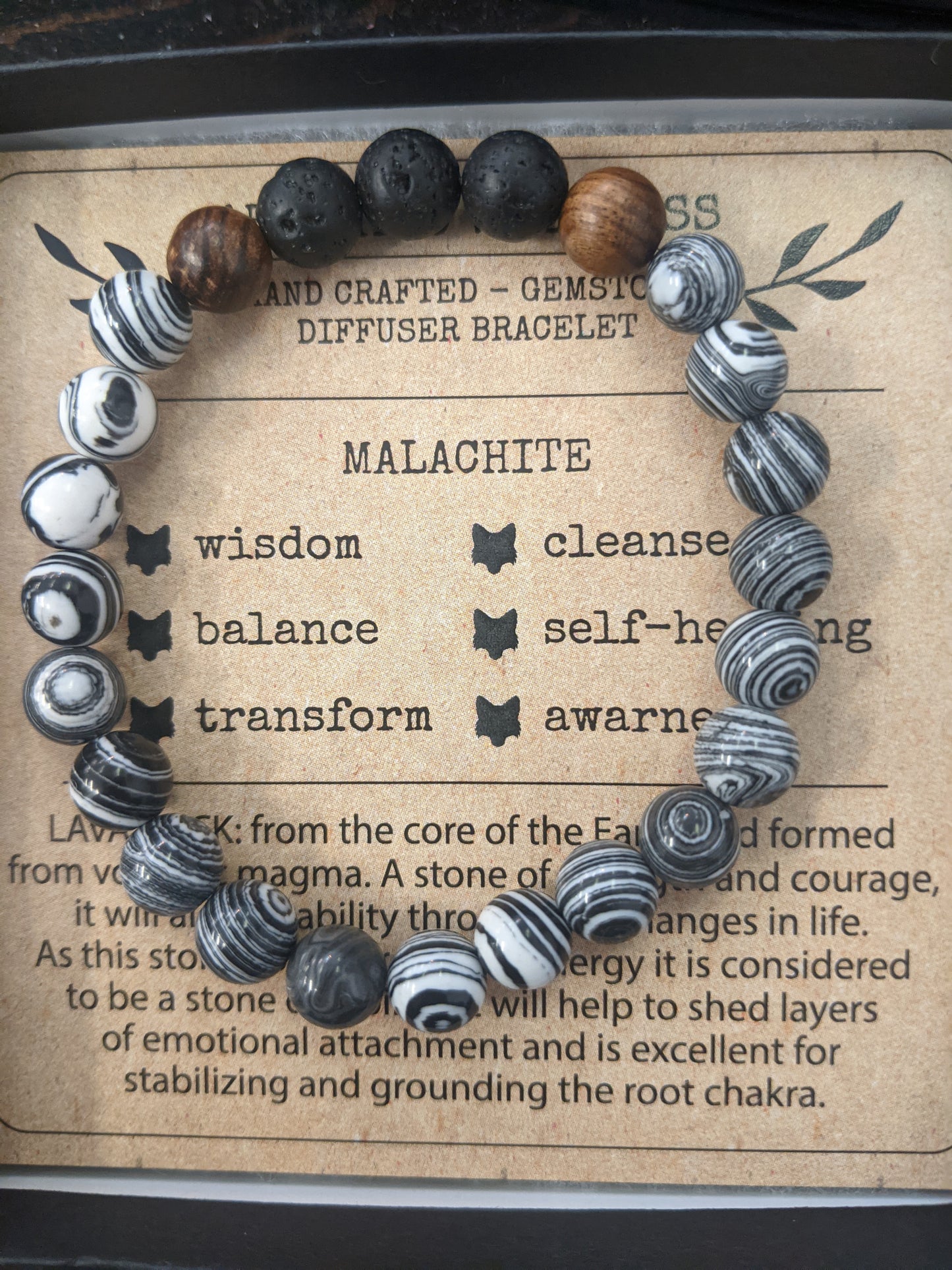 Little Fox Apothecary - Malachite Diffuser Bracelet