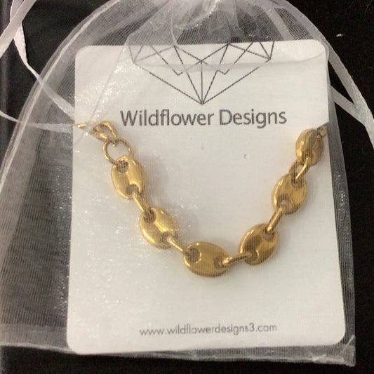 Wildflower Designs - Chunky Chain Gold Bracelet