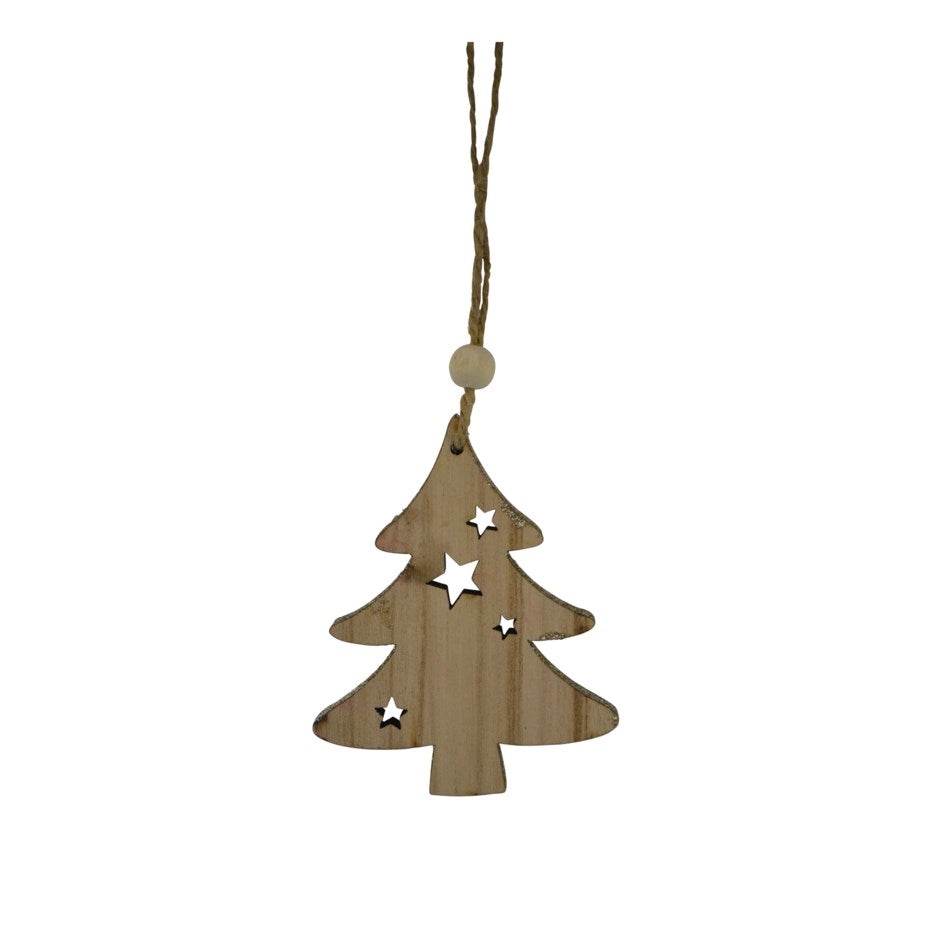 Town & Country - Wooden Ornament - Glitter Trees & Stars