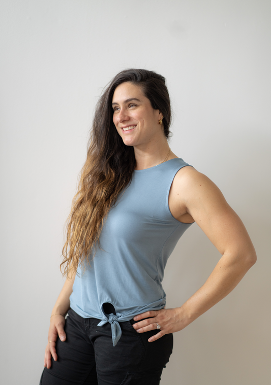 The Roster - Live for the Moments you Can't put Into Words- Tie Tank Ocean Blue