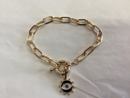 Charm Bar- Bracelet with Evil Eye