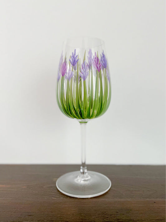 CC Crafts - Stemmed Lavender Wineglass