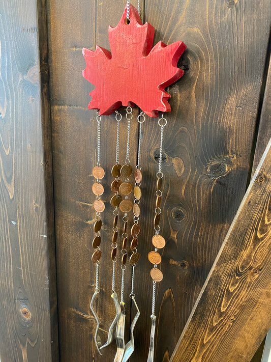 Teaspoon Memories - Canadian Maple Leaf Wind Chimes