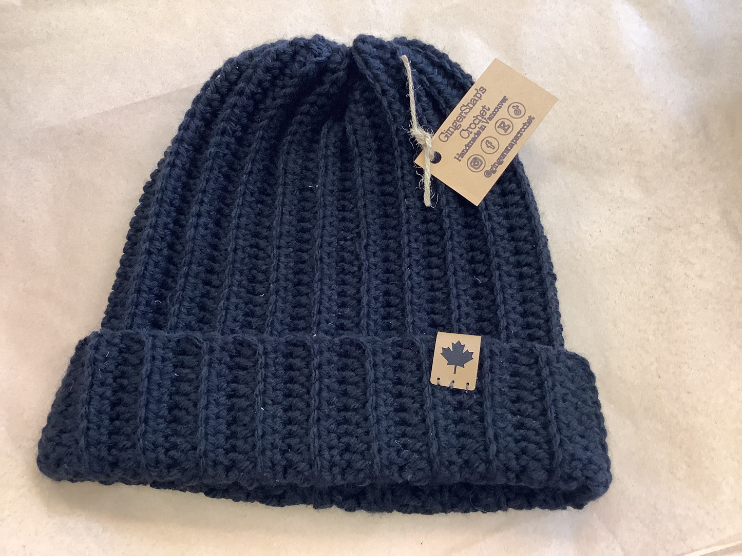 Gingersnaps Crochet - Adult Ribbed Beanie