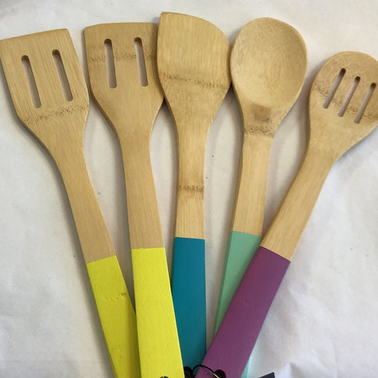 Town & Country - Bamboo Cooking Utensils Set w/ Colour Handles
